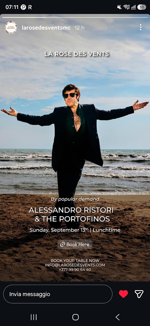 Alessandro Ristori & The Portofinos at La Rose des Vents, 13 September 2026