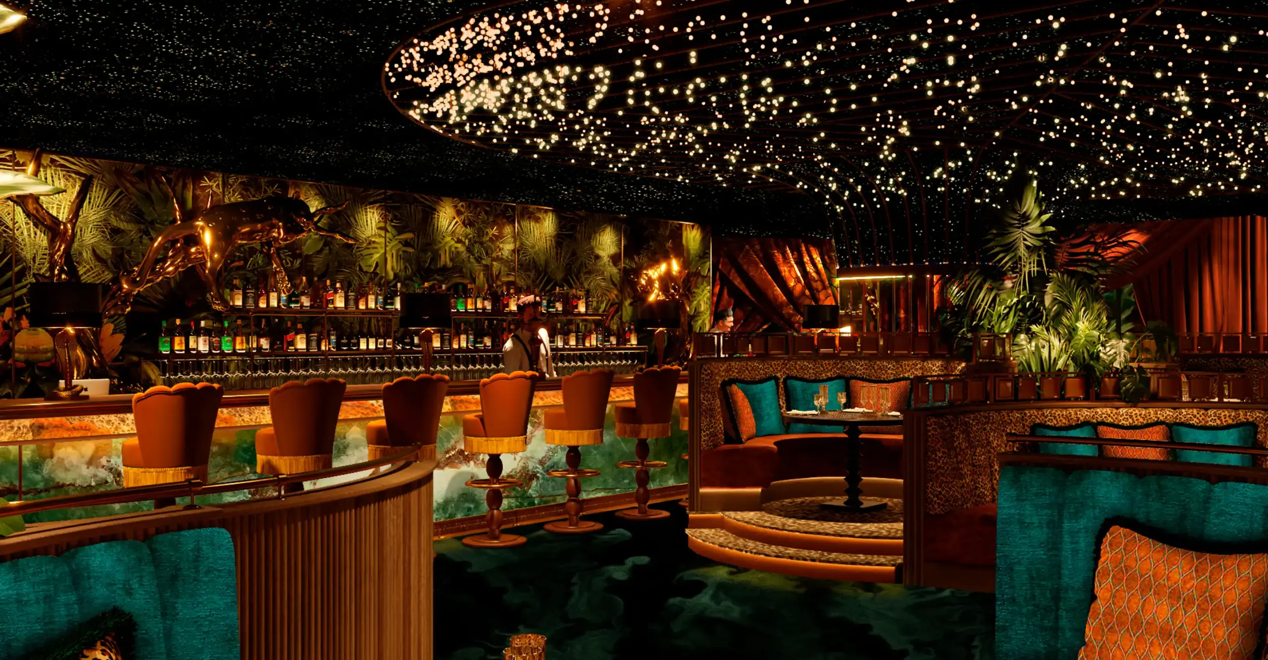 Amazónico Monte-Carlo bar and lounge interior, venue imagery for October 2026 music event UID 101384