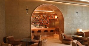 Interior of Gustave bar at Hotel Hermitage Monte-Carlo