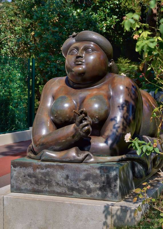 Fernando Botero's Woman Smoking a Cigarette in Fontvieille, Monaco