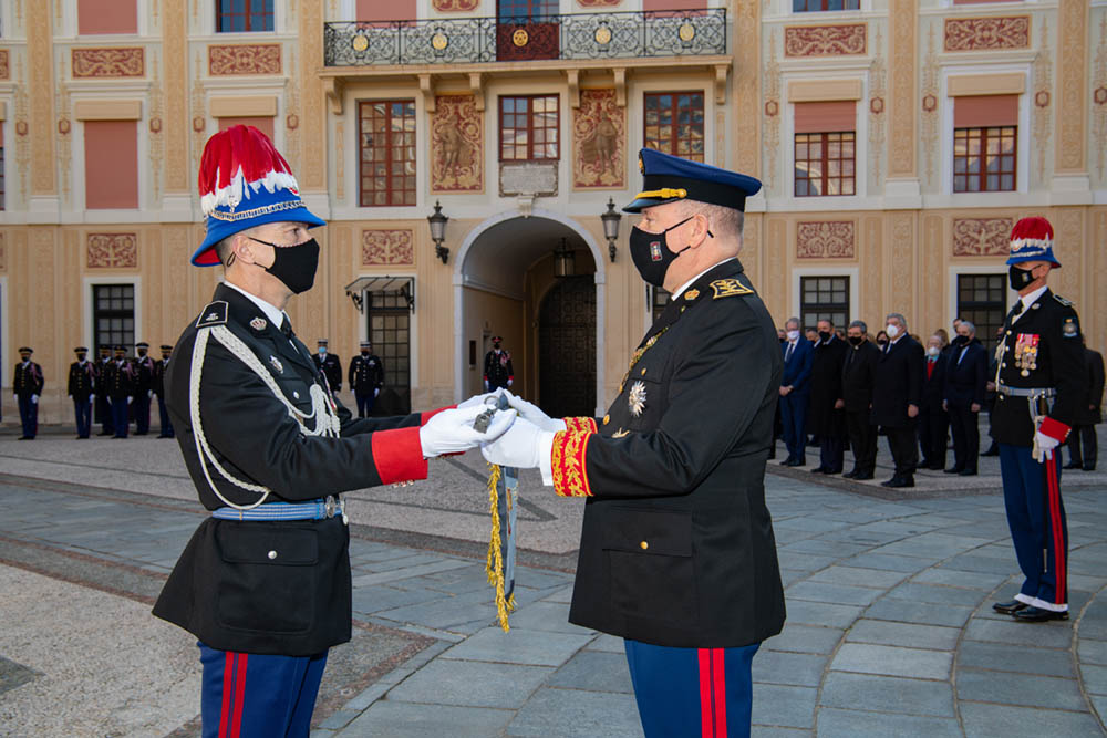 Compagnie des Carabiniers du Prince at the Prince's Palace of Monaco