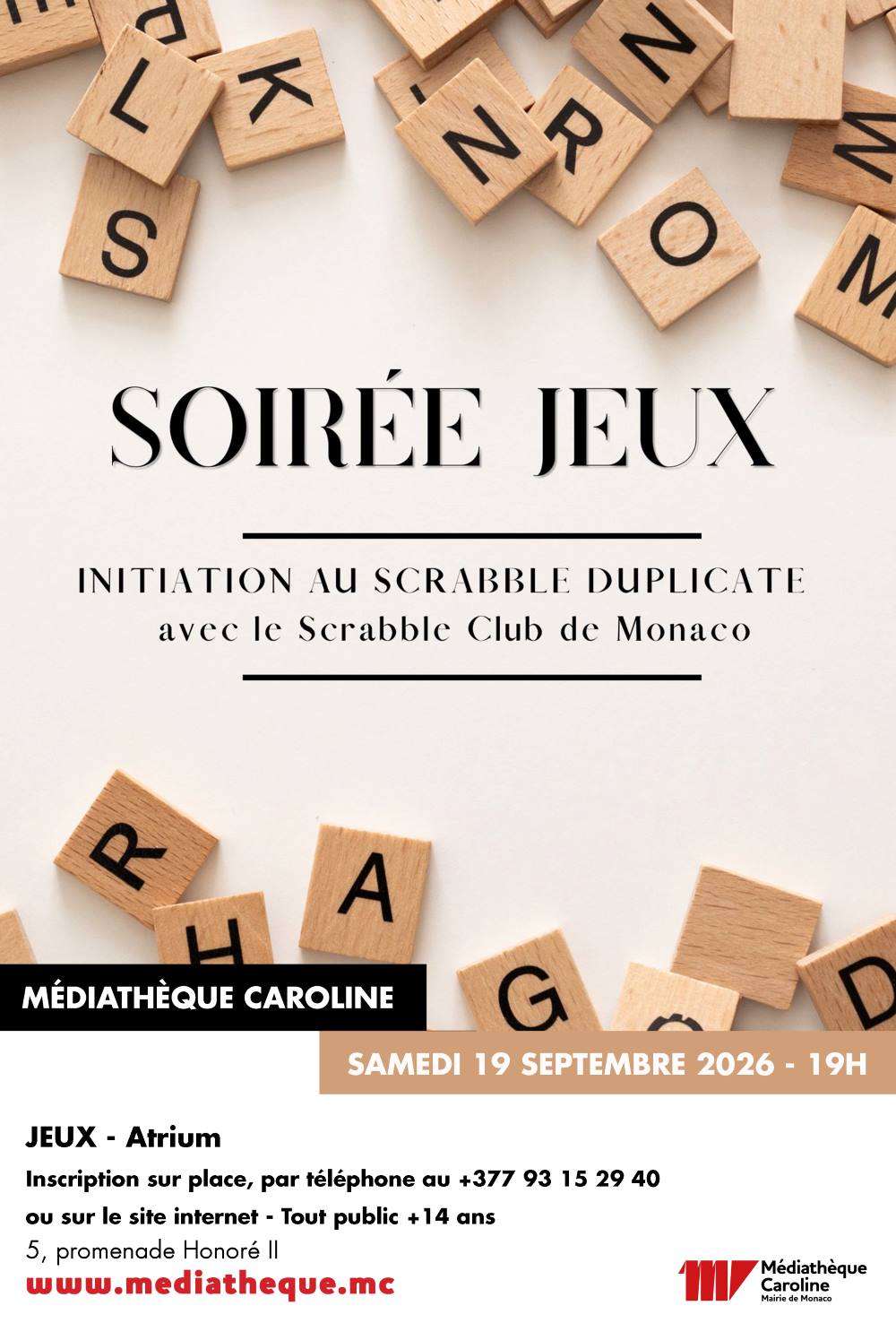 Duplicate Scrabble Discovery Evening – Monaco, 19 September 2026