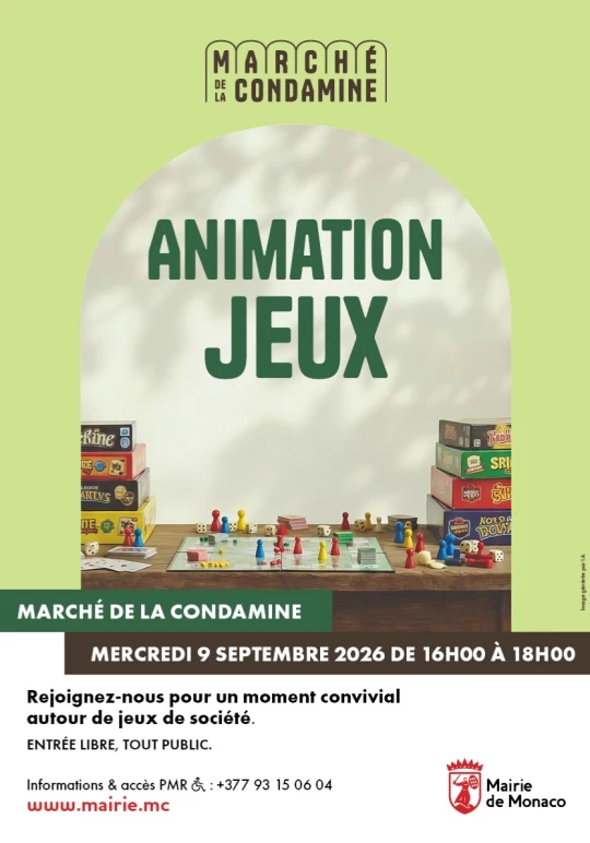 Games Afternoon at Marché de la Condamine – 9 September 2026