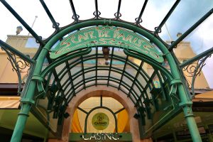Archive photograph of Casino Cafe de Paris entrance, venue of the seasonal Halloween Lucky Wheel