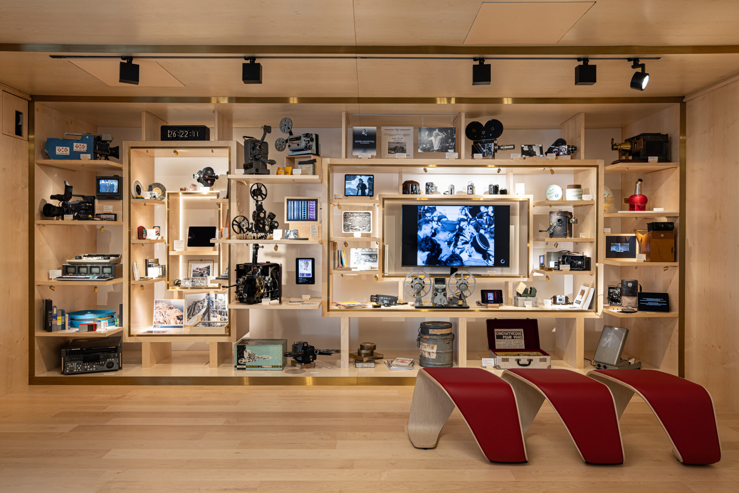 Vintage projection equipment at the Institut Audiovisuel de Monaco