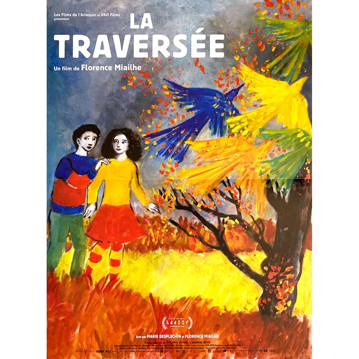La Traversée, original animated film poster by Florence Miailhe