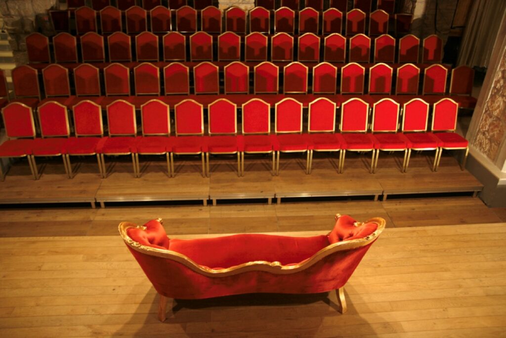 Inside the Théâtre des Muses auditorium in Monaco