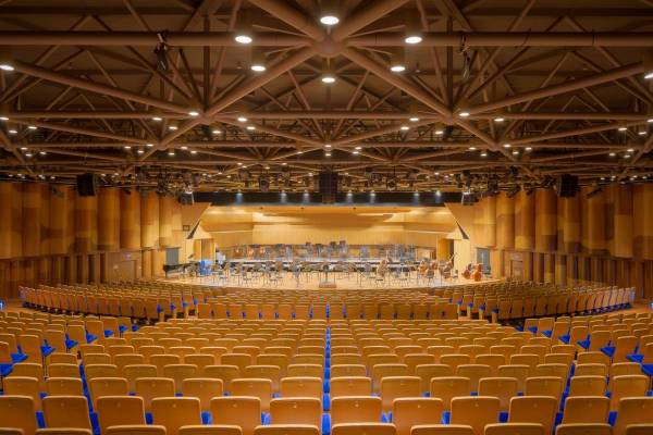 Auditorium Rainier III prepared for an OPMC concert