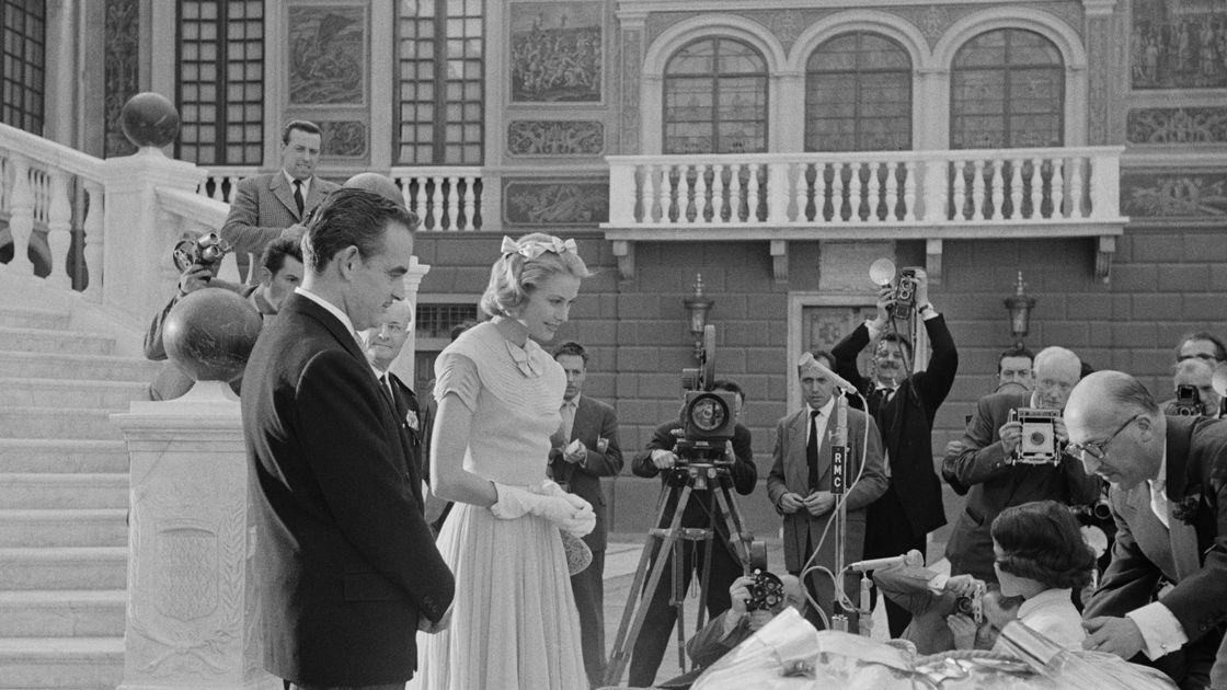 Princess Grace and Prince Rainier III at their wedding in Monaco, 1956