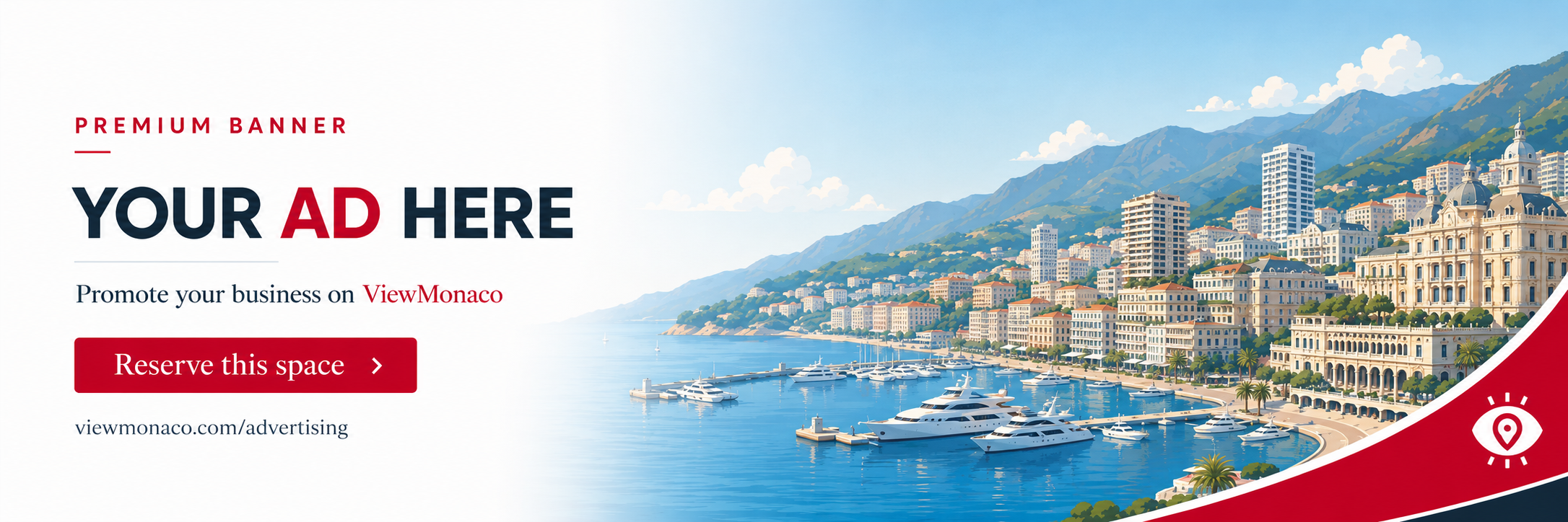 Promote your business on ViewMonaco &mdash; Reserve the Homepage Premium Banner